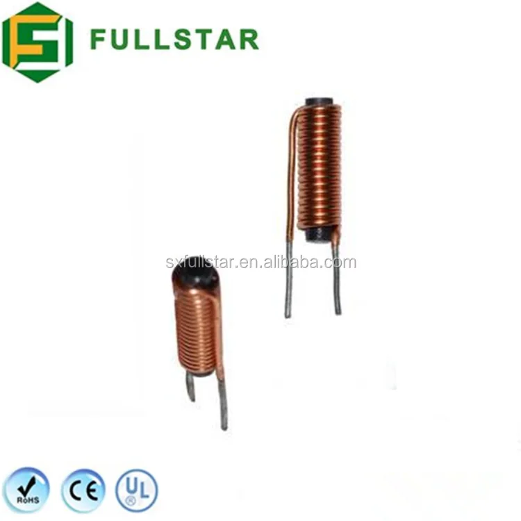  Small Size Copper Wire Wound Rod Ferrite Core Inductor 25uH Air Bobbin