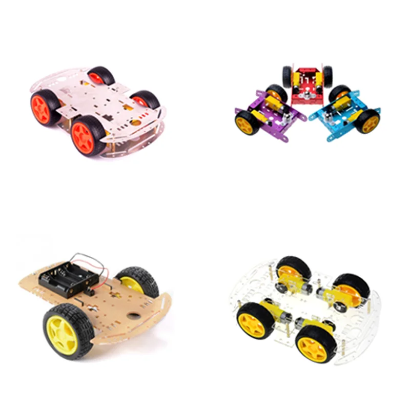 2WD Smart Robot Car Chassis Acrylic 250RPM Motor 9V 90:1 Metal Gearbox for DIY Smart Car