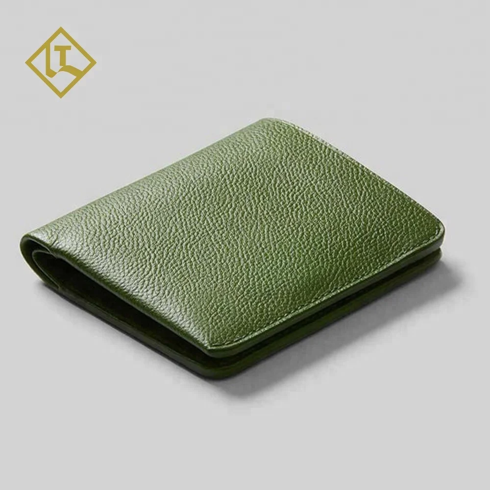 Premium full grain vegetable tanned leather rfid money clip credit card holder minimalist wallets leather men slim wallet