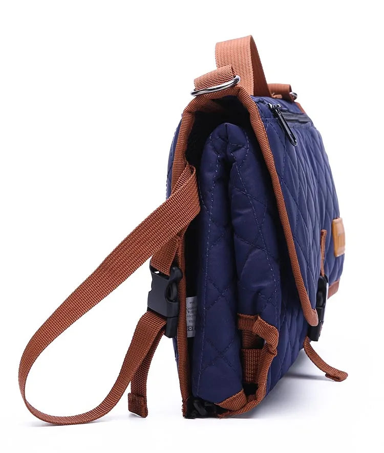 
quilted nylon portable baby changing pad waterproof changing mat buddy bag with small pillow for the baby 