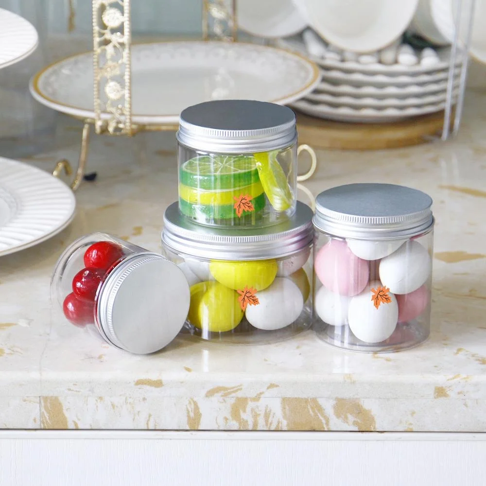 Skin care cosmetic packaging PLA  jars 200 ml 250ml biodegradable plastic containers clear plastic wide mouth jars with cap