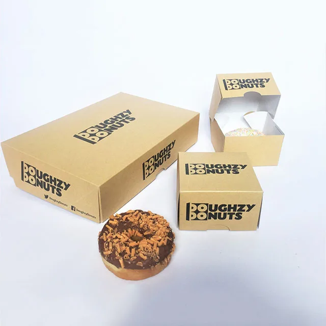 
Custom printing 4 pack folding food grade paper packaging box for donut 