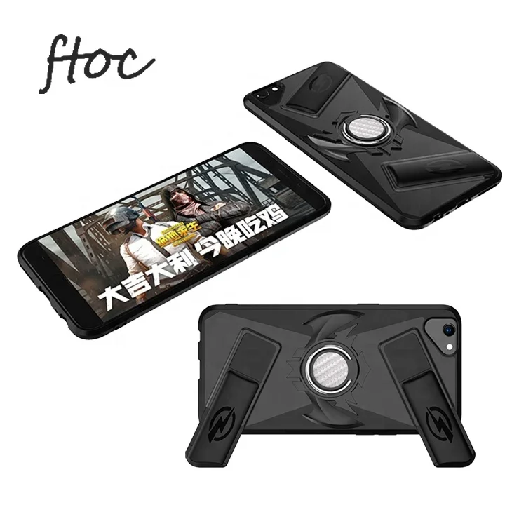 Newest Grip Phone Game Controller Handle Holder Armor Case with Ring Holder and Magnetic Plate Phone Cover For iPhone 7/8/X