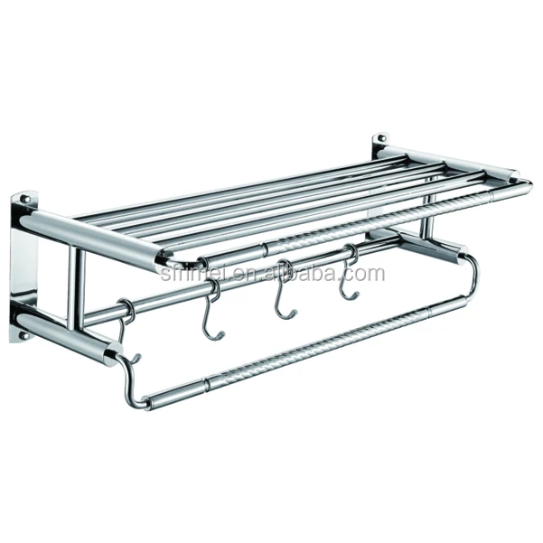 Настенный экспозиционный стеллаж из нержавеющей стали вешалка для полотенец для маленьких ванных комнат KL-HFB21