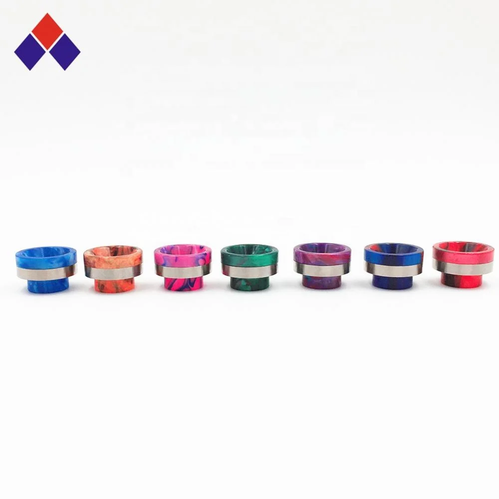 
Factory price OEM Wholesale Ecig Epoxy Resin Mouthpiece 810 thread rainbow color Drip Tip for smoking devices 