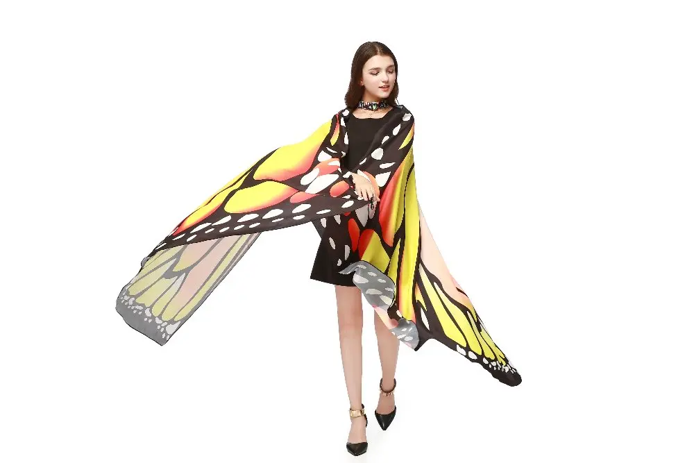 2017 накидка на Хэллоуин с крыльями бабочки женский костюм накидка маскарадный праздничный шарф