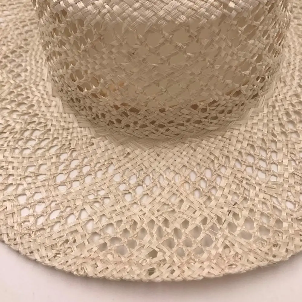 durable antique farmer natural straw hat unisex real natural glass high quality Sisal hemp grass hats