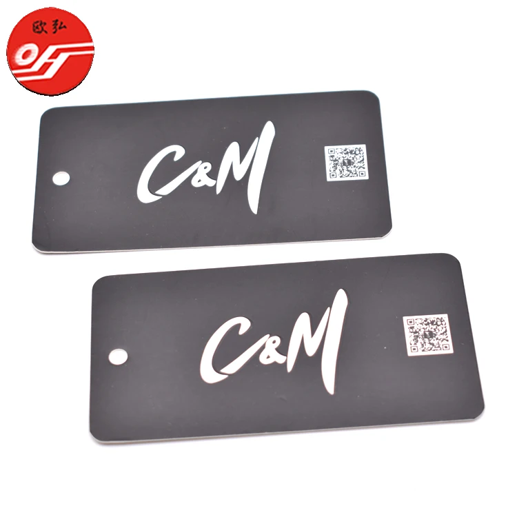 High Quality Wholesale Custom UV with Wax Rope String Hang Tag for Garments