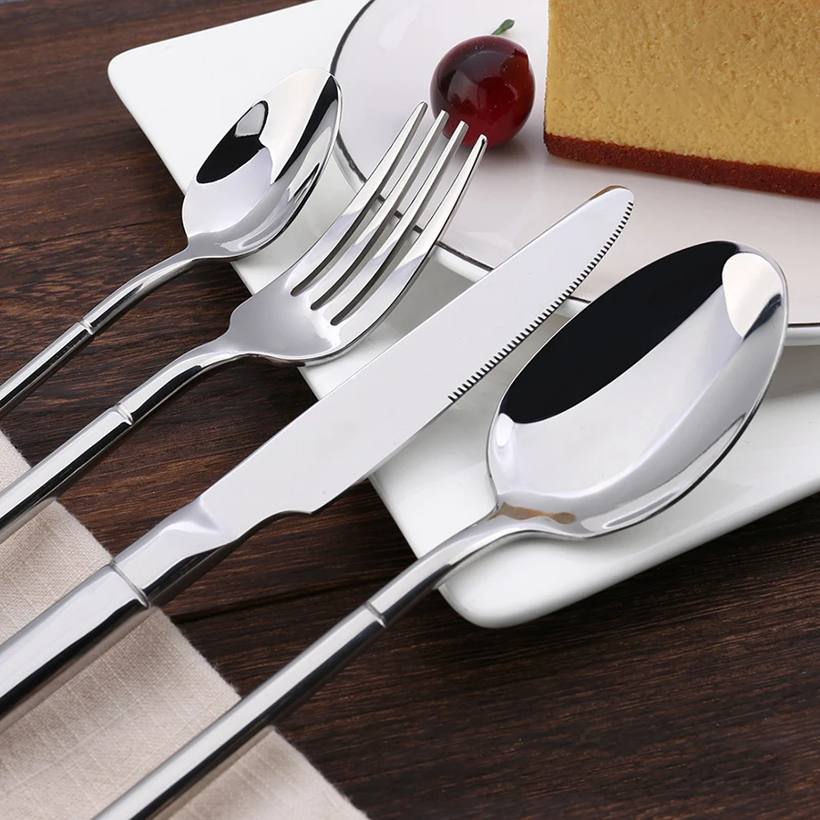 
Classic Knight 304 Stainless Steel Cutlery Premium gold black Titanium Plated Steak Cutlery knife spoon set 