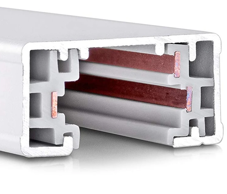 China Supplier PC Extruded Profile Insert Copper LED Light Plastic Guide Rail