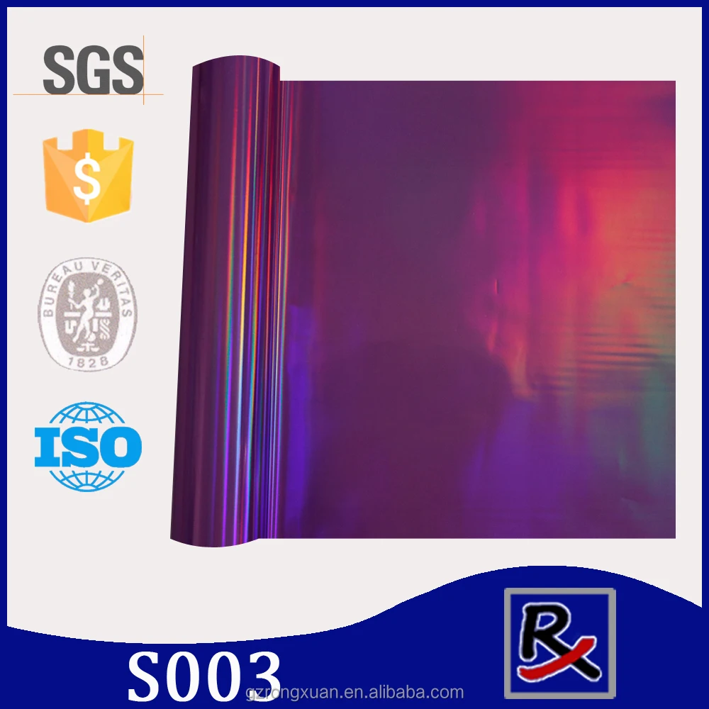 S003# Design fabric & leather handbag & shoes metallic film holographic heat transfer