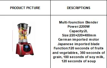 
full nutribution blender/vegetable and fruit blender/KPS 2200W blender mixer 