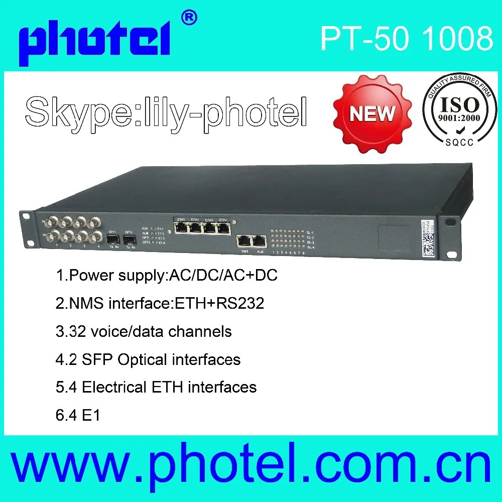 Economical 32 telephone (FXO/FXS) 4 E1 4 FE Single Mode/Multi-mode Fiber Optic Transmit Receive Fiber External