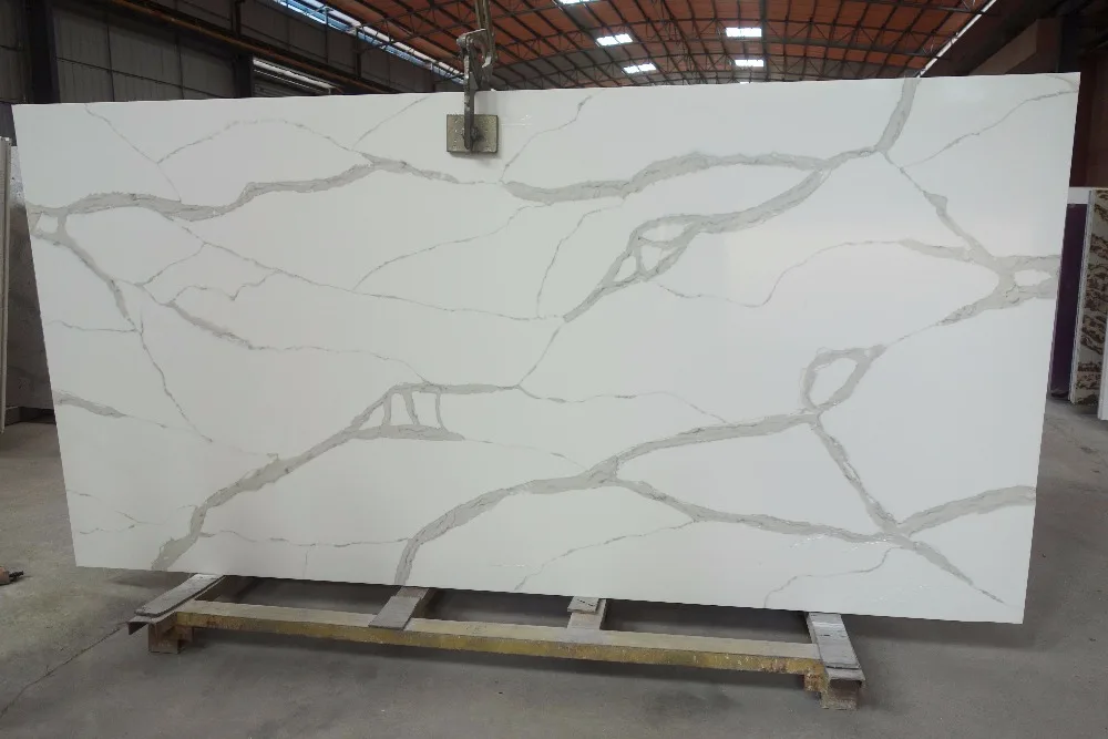 
Calacatta White Cheap chinese engineered vein quartz stone slabs 