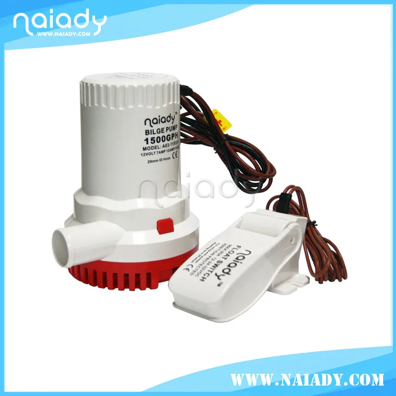 Naiady 1500GPH 12V non automatic submersible marine boat bilge pump