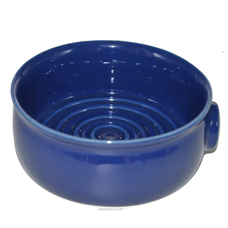 Customer Blue New Design Ceramic Shaving Scuttle Shaving Brush Bowl for Men