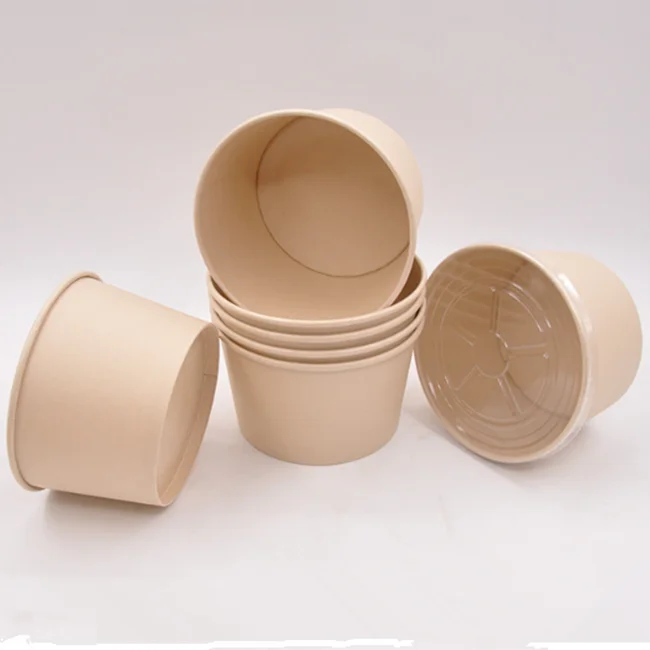 
Bamboo Fiber Disposable Paper Salad Food Container Bowl 