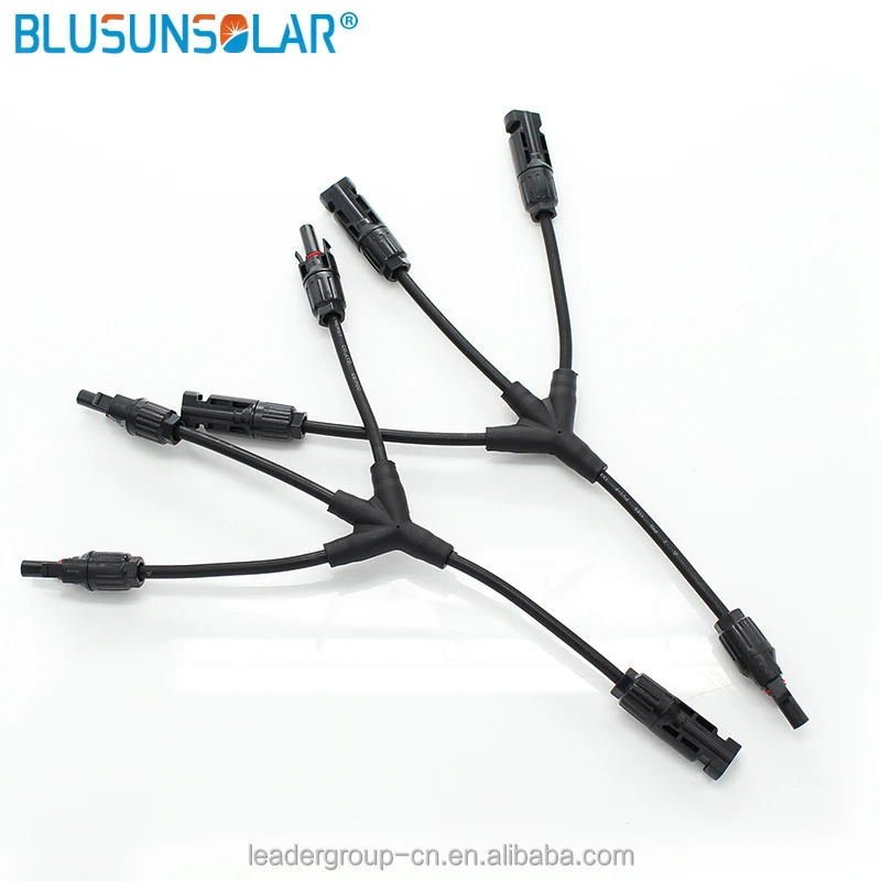 waterproof connector parallel connector wiring solar panel together branch 3 in 1 connector