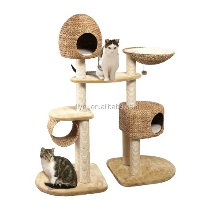 
Hot Selling Cat Tunnel Cat Tree With Plush And Sisal Material 