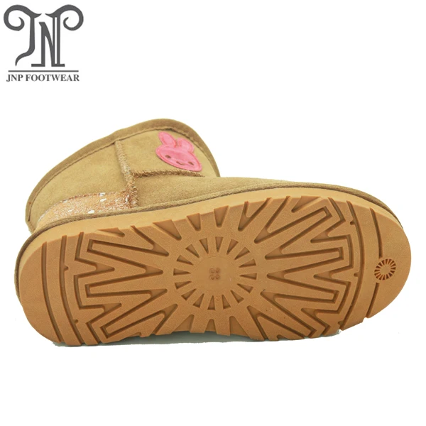 
Winter Ankle Boots Kids Rabbit Warm Snow Boots Outdoor Cute Girls Leather Boots Kids US 