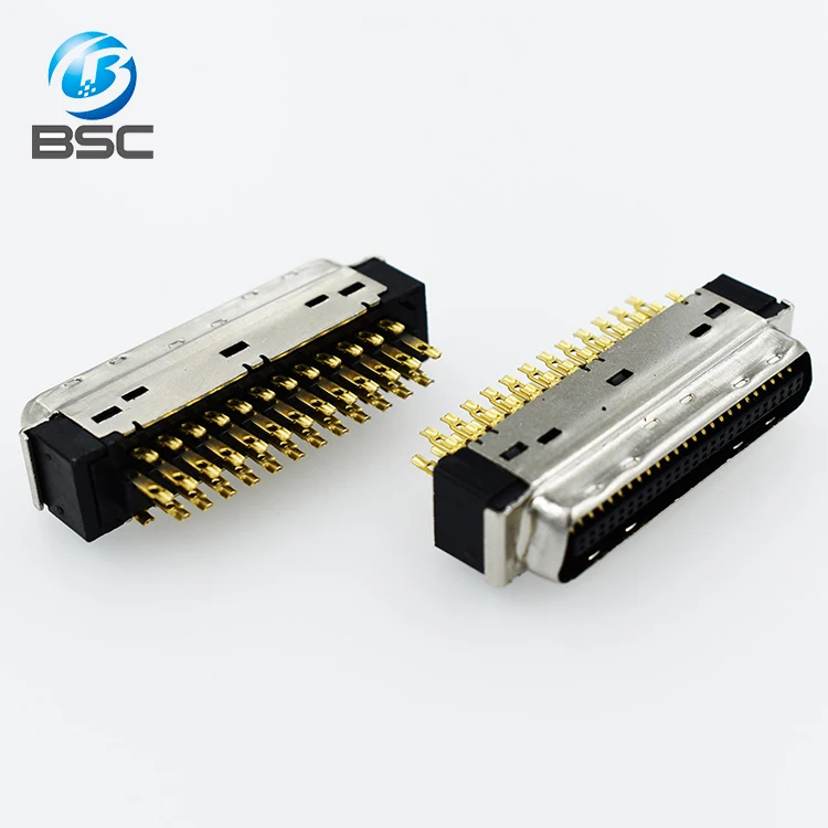 Factory direct 3M HPCN 3U' Gold SCSI Male head Connector 50P 50Core 20P 26P 50P Solder type