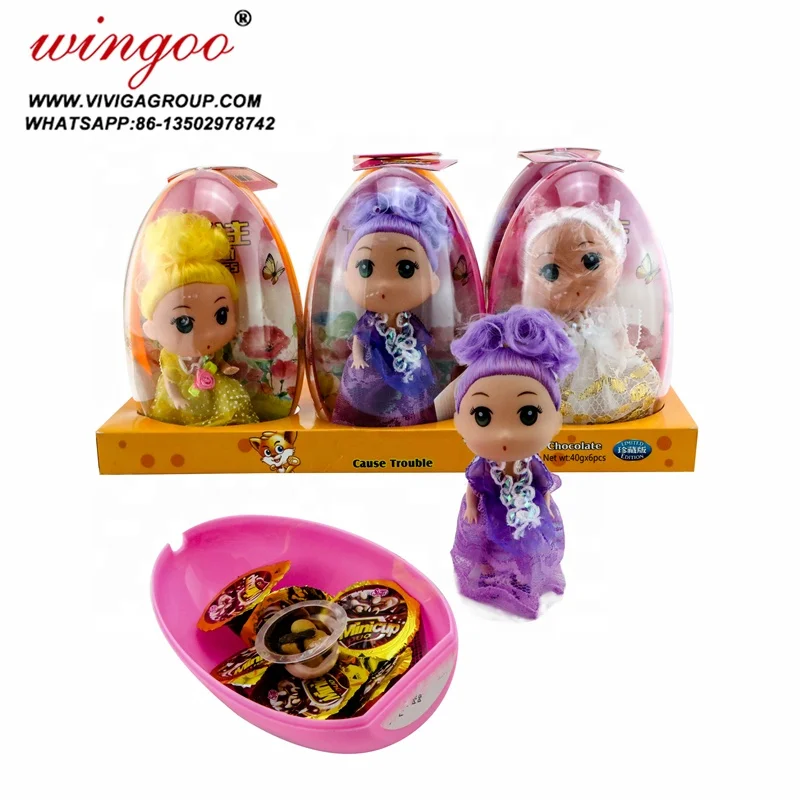 
new baby girls doll capsule shaped high quality chocolate candy egg toy candies  (62028444030)