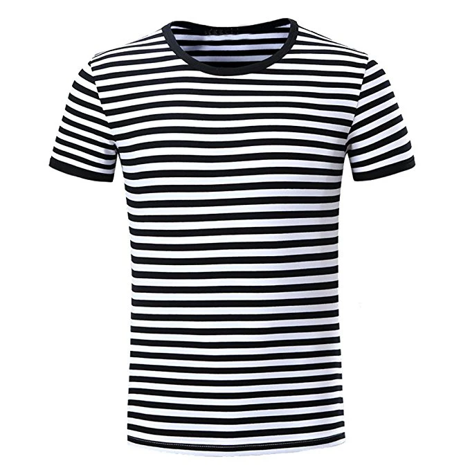 
hot sale custom wholesale blank red and black striped t shirt mens 