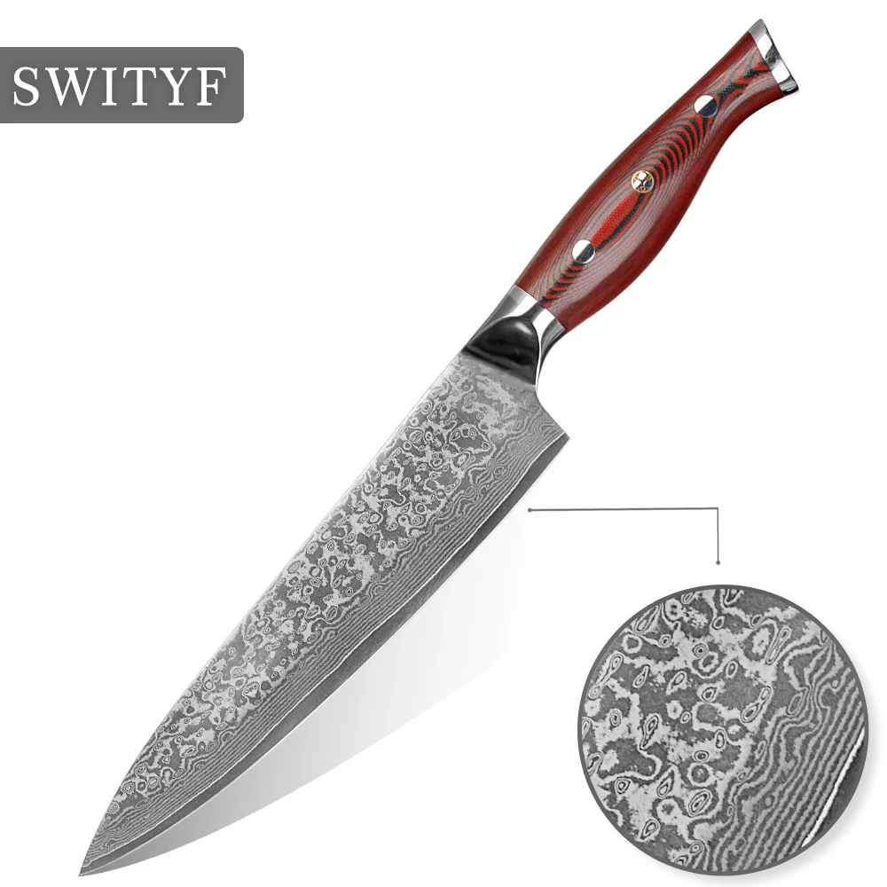 VG10 Professional Knife Set Kitchen Damast Messer DAMASCUS Steel Chef Knives Damascus VG-10 Steel Core ,67 Layer Stainless Steel