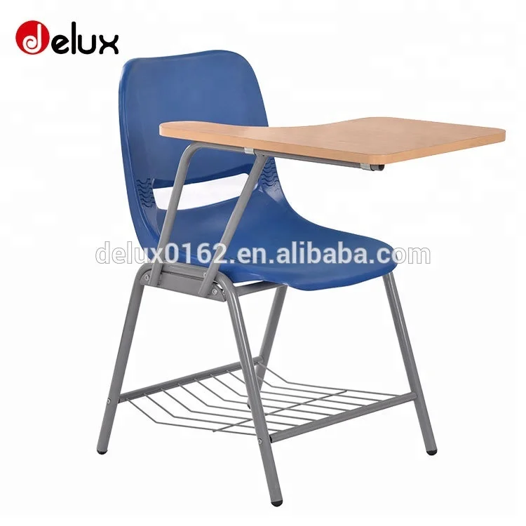 Hot Selling Cheap Cost Training Student Desk and Chair with Writing Pad GS601 School Furniture Commercial Furniture Plastic Blue