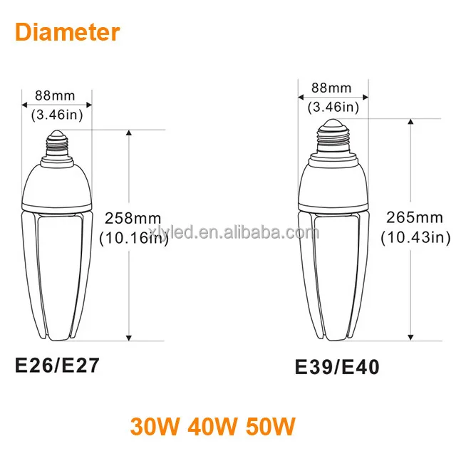 360 degree waterproof IP65 LED Corn Lamp Base E40 E27 E39 E26 LED Outdoor Lighting Replace CFL HPS Halogen LED Corn Bulbs
