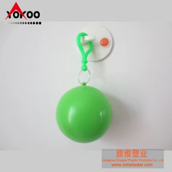 disposable raincoat poncho with key chain ball package