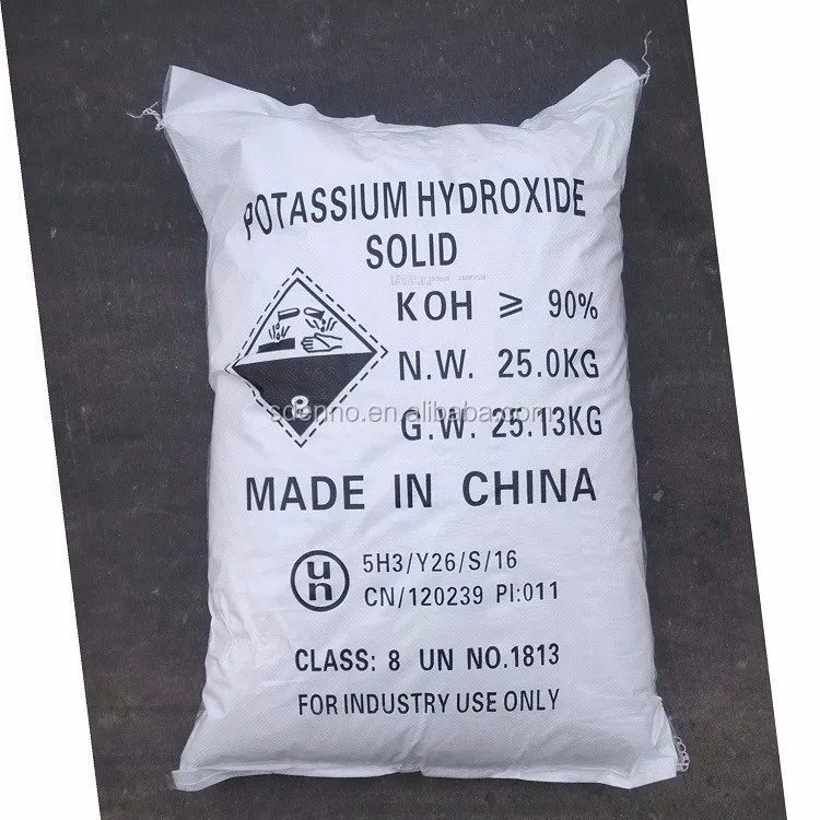 
White flake Potassium Hydroxide90%(Caustic Potash flake)KOH CAS No.130-58-3 