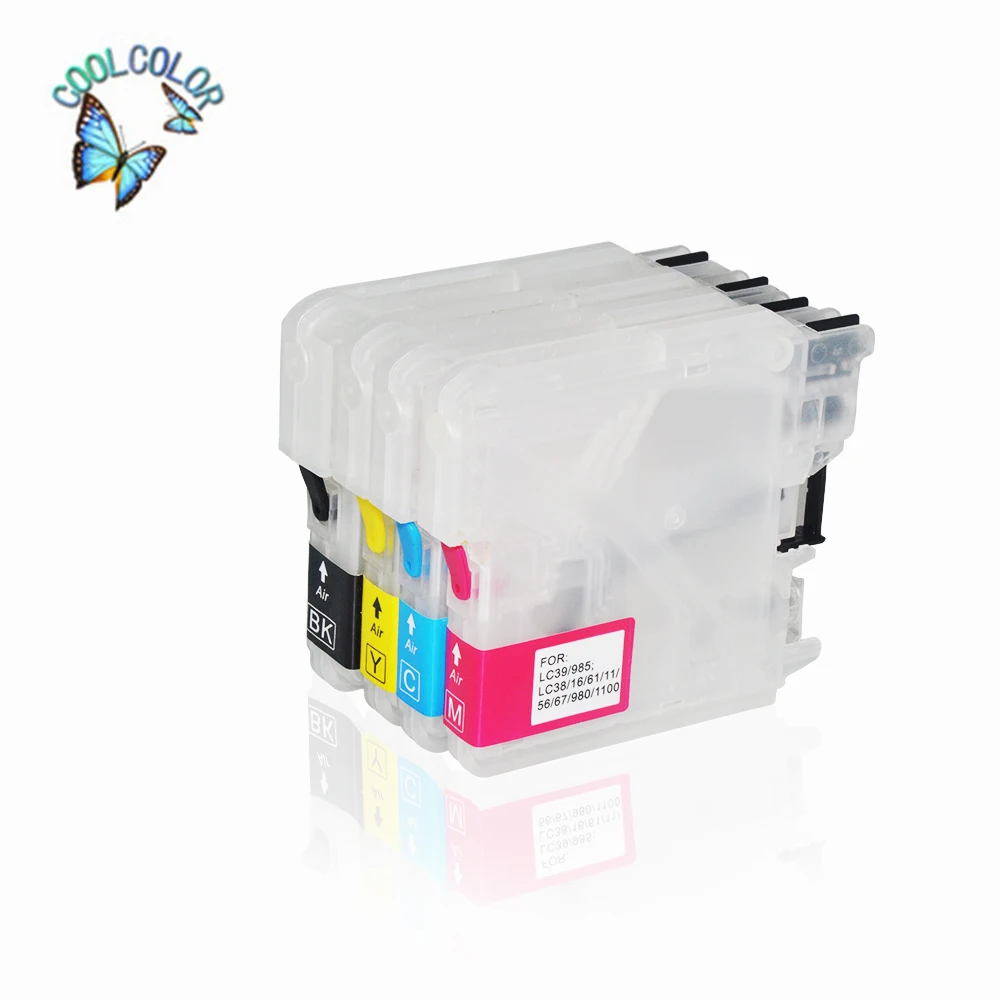 Refillable ink cartridge with Continuous Ink Supply System for BR  lc 39 lc 60 lc 985 full compatible lc1100