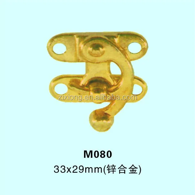 Decorative metal Oxhorn lock clasp for wooden box