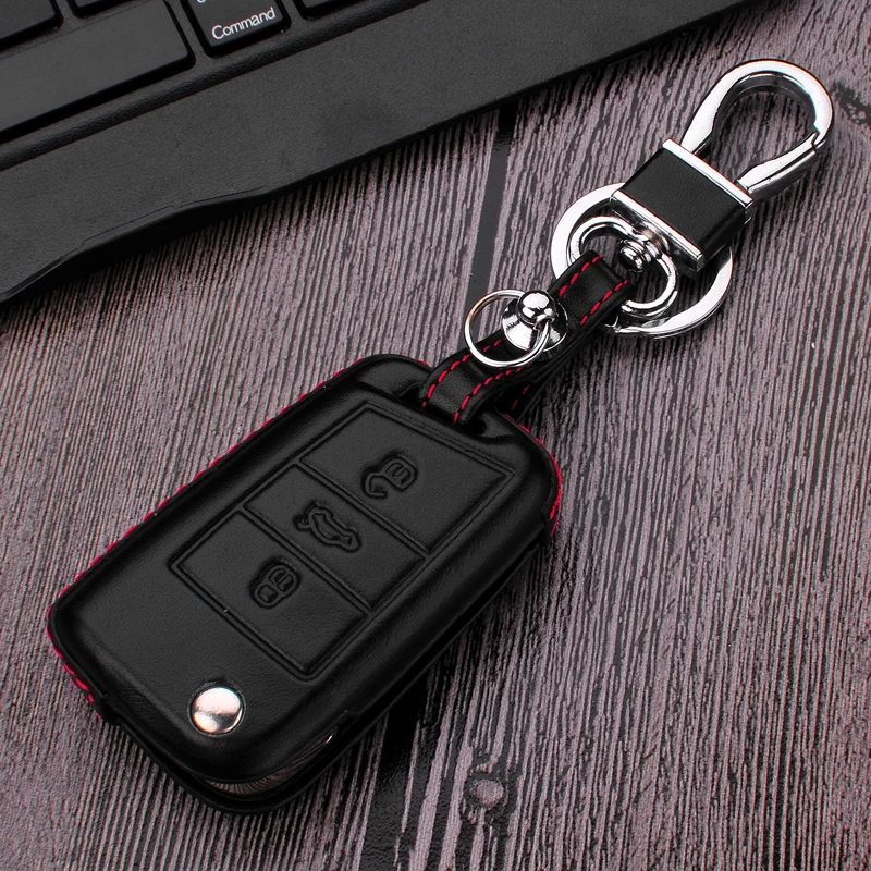 
Das Auto 4D Style leather New stylish car key case for VW Golf 7 GTI R MK7 Tiguan 2017 Skoda Octavia A7 customize OEM welcome 