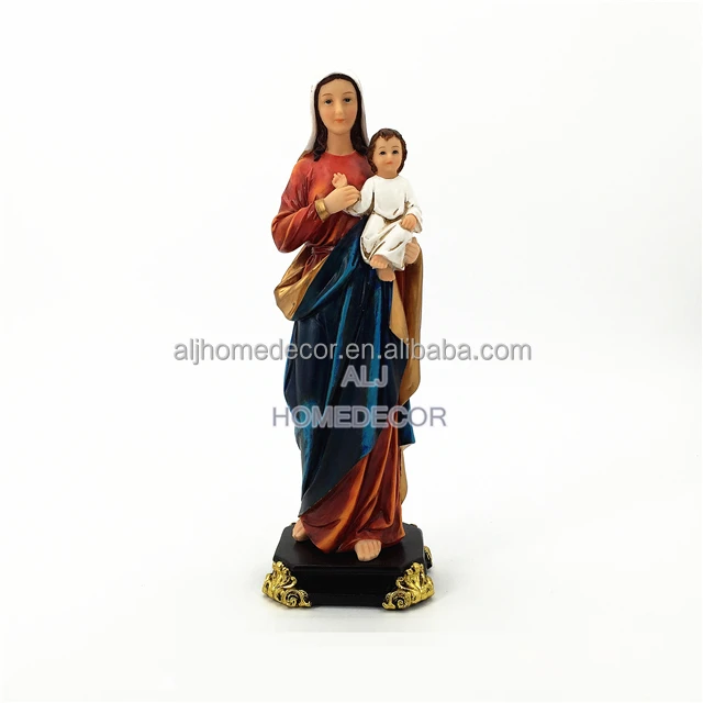 
Catholic statue wholesale Virgin Mary with baby Jesus Virgen Maria con nino jesus resin religious statue for sale 