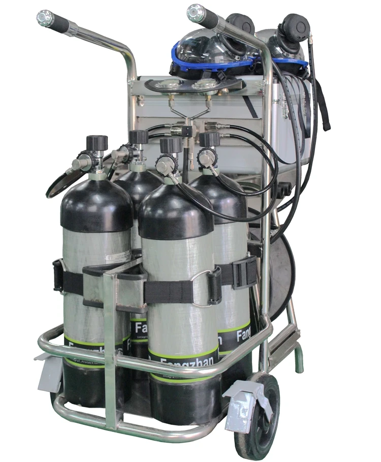 Fangzhan хорошее качество колесная длинная трубка дыхательный аппарат с четырьмя 6.8L цилиндров для экономии жизни