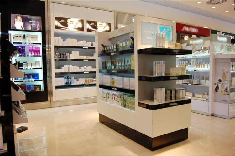 Modern Cosmetic Store Interior Decoration Display Furniture Makeup Cosmetic Display Stands Makeup