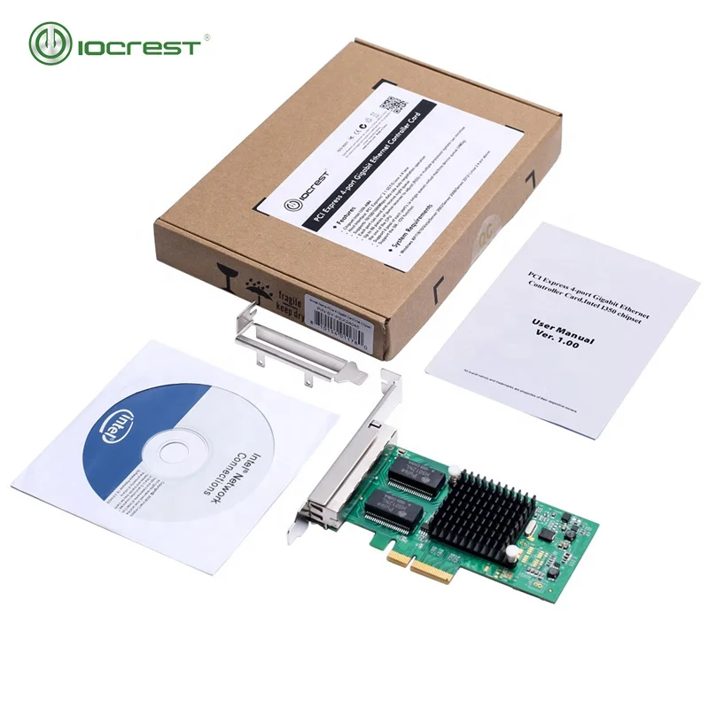 Серверная сетевая карта IOCREST pci express 4 порта gigabit ethernet intel