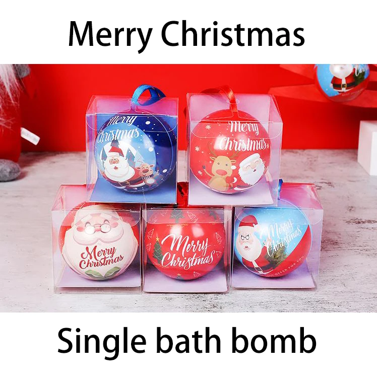 Christmas Vegan Organic Bath Bombs Surprise Salt Gift Set with Custom Private Label logo Packaging for Kids