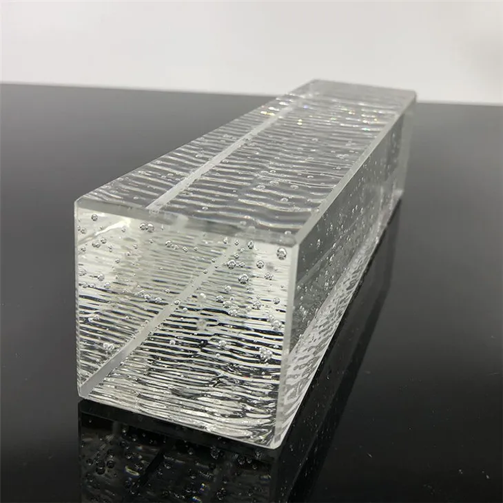 Glass Bricks with Bubbles Factory for Home House Decoration Solid Glass Block