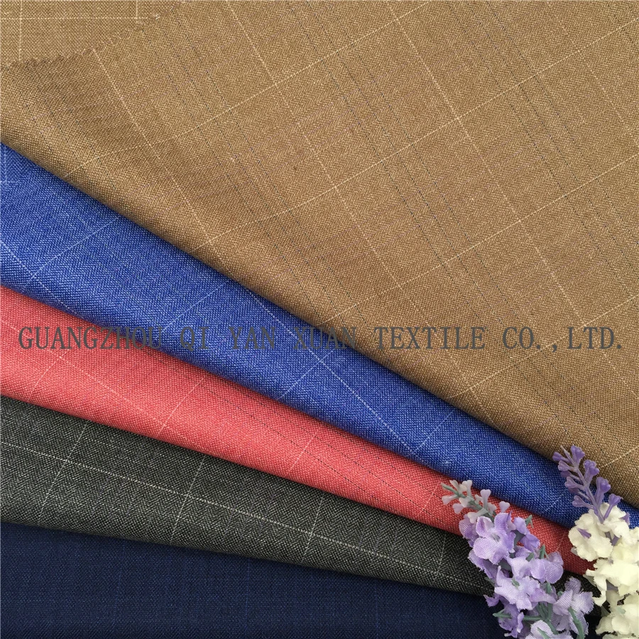 Полиэстер, вискоза, смесь спандекса, клетчатый дизайн, текстурированный мужской костюм, Блейзер, ткань и детская одежда