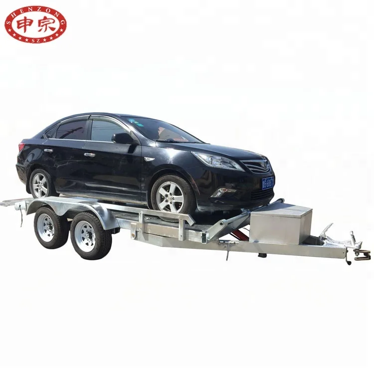 4 wheel flat deck trailer pull trailer cart for carrying cars