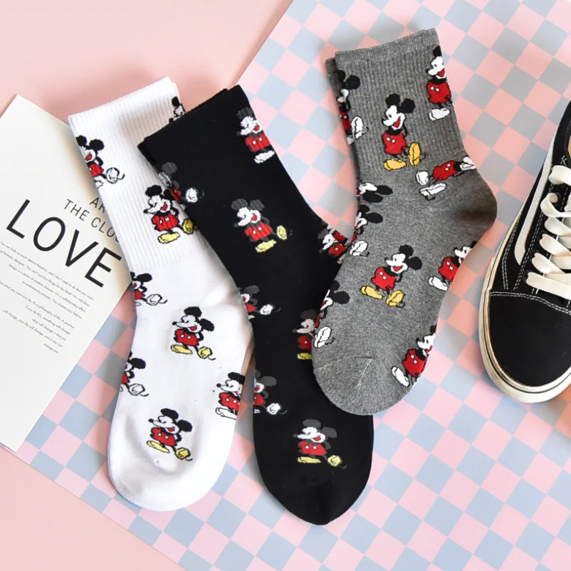 
New female tube socks Korean version school mouse cute teen girls personality cartoon socks 