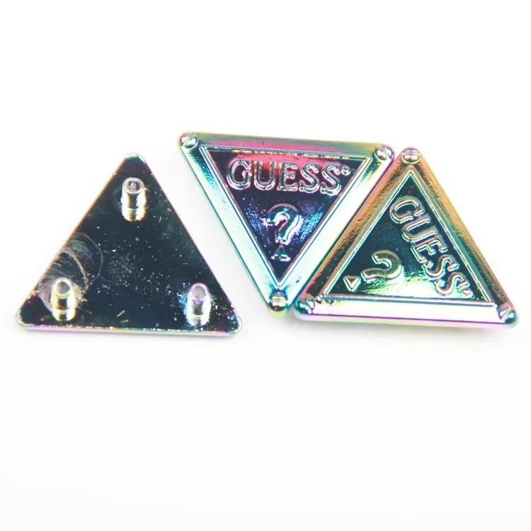 Custom design fashion metal label alloy logo name plate cheap clothing hang tag