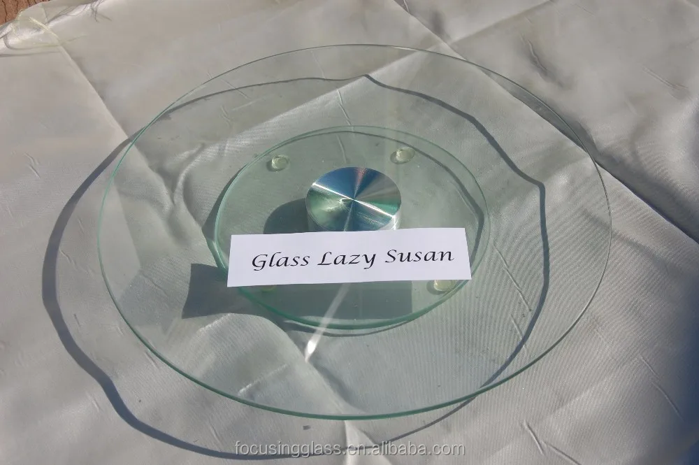 Wholesale crystal tempered glass lazy susan turntable