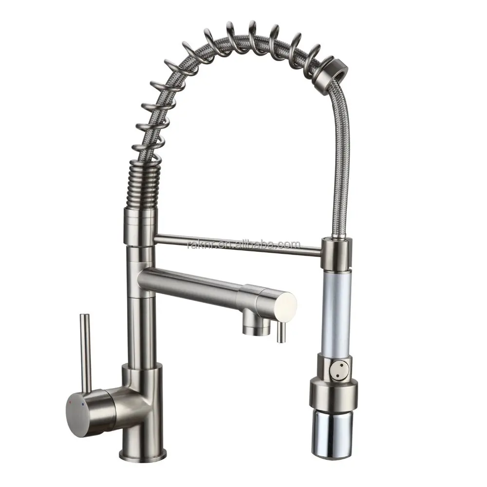 
No.K054B Desk Mounted Brushed Kitchen Mixer Tap, Brass LED Kitchen Tap 