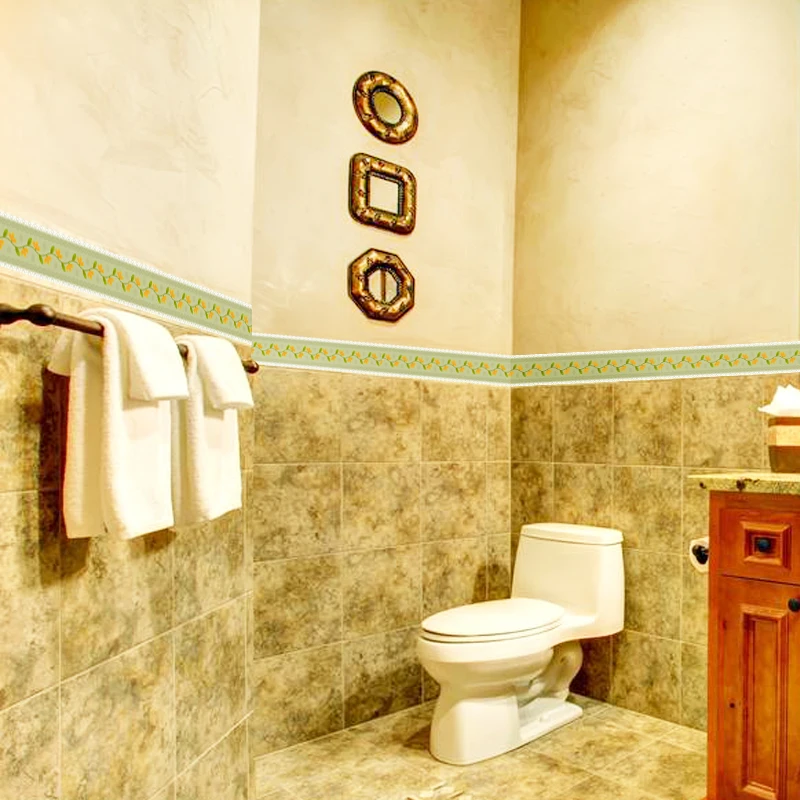 10M PVC Waterproof Tile Floor Waistline Wall Sticker