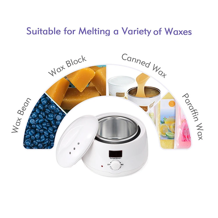 Professional hair removal wax warmer kit with LCD temperature display