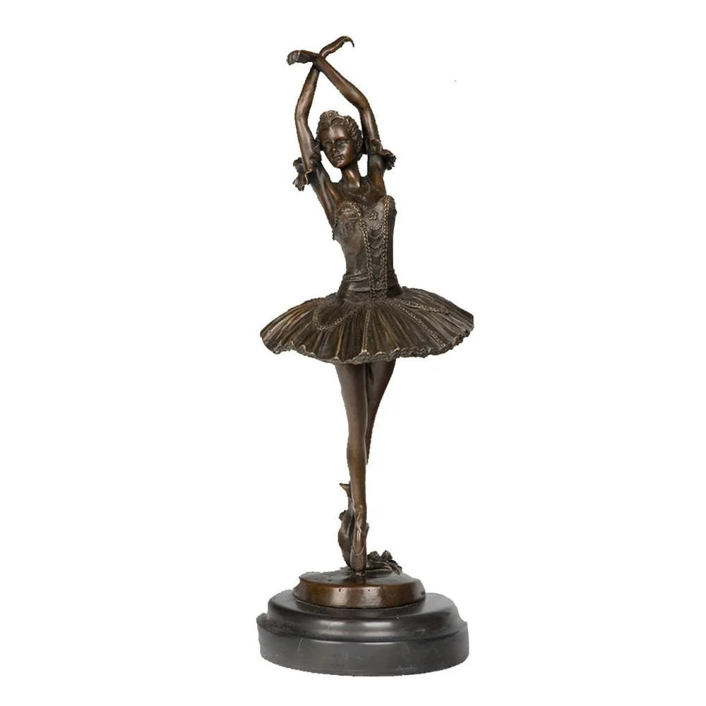 
SHTONE Ballet Dancer Bronze Statue TPY-543 Art Brass Sculpture Ballerina Figurine 